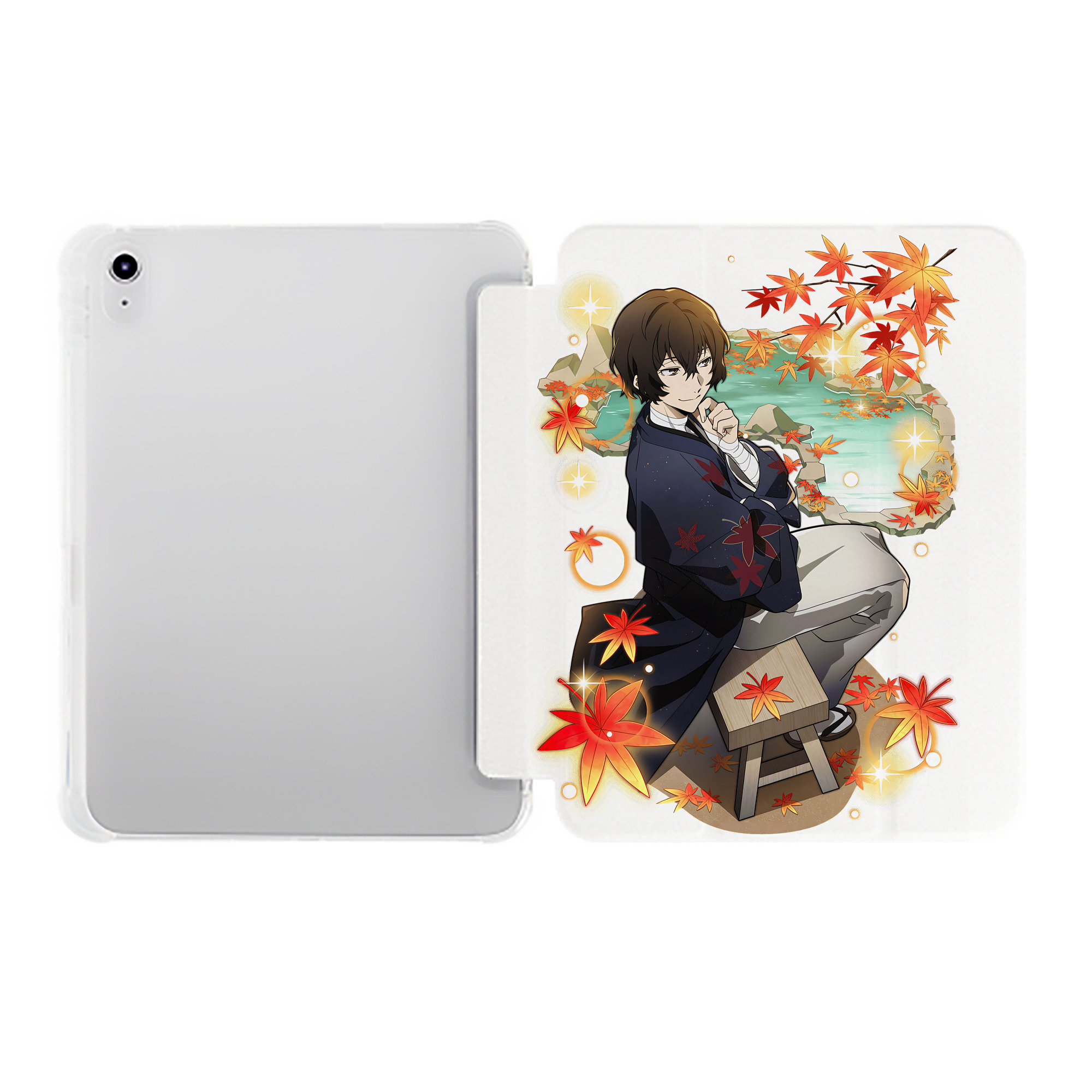 （画像用） 文豪ストレイドッグス Bungo Stray Dogs IPad ケース ペン収納付き 三つ折りスタンド PUレザー×シリコン 対応機種9.5/10.5/10.9インチ